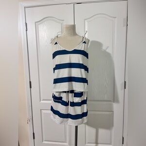 Chaolilai Striped Adjustable Spaghetti Strap Tank Top and Skirt‎ Set - sz L